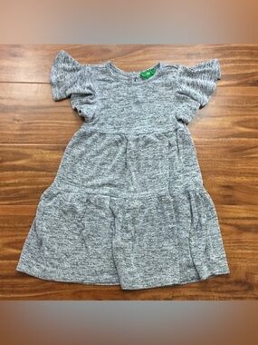 3/$25 Dip Toddler Girls Marble Grey Ruffle Sleeve Tiered Dress Size 3T Casual